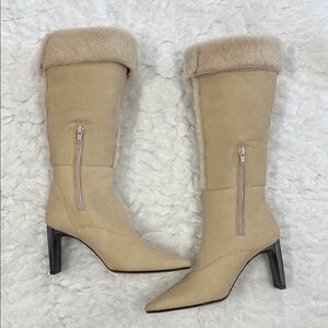 Anne Klein Tall Faux Fur Heel Boots